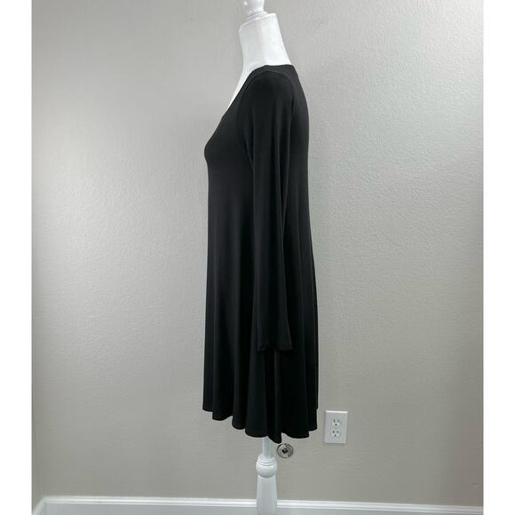 Karen Kane Relaxed Fit Black A-Line Mini Dress Long Sleeve Scoop Neck Petite XS - Picture 10 of 15